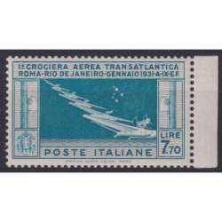 REGNO D'ITALIA 1930 P/A CROCIERA NORD ATLANTICA BALBO 7,70 L. G.I MNH** CERT. regno d' Italia francobolli filatelia stamps