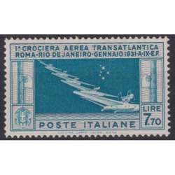 REGNO 1930 CROCIERA BALBO 7,70 L. N.25 G.I MNH** PERFETAMENTE CENTRATA CERT. regno d' Italia francobolli filatelia stamps