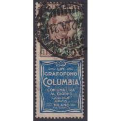 REGNO 1924-25 PUBBLICITARI 1 LIRA COLUMBIA USATO regno d' Italia francobolli filatelia stamps
