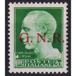 R.S.I 1944 G.N.R BRESCIA 20 LIRE N.487/I G.I MNH** CERT. R.S.I. e Luogotenenza francobolli filatelia stamps
