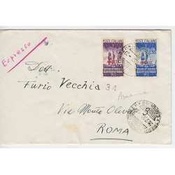 1950 TRIESTE "A" RADIODIFFUSIONE 2 V. S.12 SU BUSTA VIAGGIATA Colonie e Occupazioni francobolli filatelia stamps