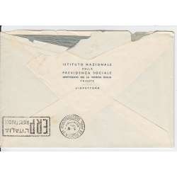 1950 TRIESTE "A" 20 L. BRUNO ROSSO n.80 XIV FIERA LEVANTE SU BUSTA VIAGGIATA Colonie e Occupazioni francobolli filatelia stamps