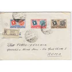 1951 TRIESTE "A" CENT. FRANCOBOLLI SARDEGNA 3 V. S.22 SU BUSTA VIAGGIATA 2 Colonie e Occupazioni francobolli filatelia stamps