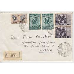 1951 TRIESTE "A" SARDEGNA 10 L. n.130 +2X CENSIMENTO S.23 SU BUSTA VIAGGIATA FDC Colonie e Occupazioni francobolli filatelia...