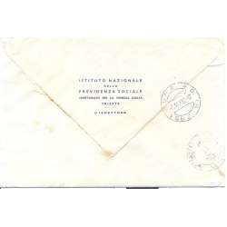1952 TRIESTE "A" 3X 25 L MOSTRA ALPINE N. 156 +5 L N.92 SU BUSTA VIAGGIATA Colonie e Occupazioni francobolli filatelia stamps