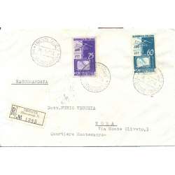 1954TRIESTE "A" SERIE TELEVISIONE NAZIONALE S.35 SU BUSTA VIAGGIATA Colonie e Occupazioni francobolli filatelia stamps