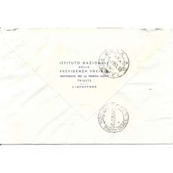 1954TRIESTE "A" SERIE TELEVISIONE NAZIONALE S.35 SU BUSTA VIAGGIATA Colonie e Occupazioni francobolli filatelia stamps