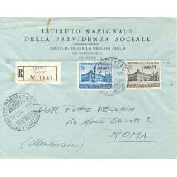 1954 TRIESTE "A" SERIE PATTI LATERANENSI S.34 SU BUSTA VIAGGIATA Colonie e Occupazioni francobolli filatelia stamps