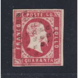 SARDEGNA 1851 40 CENTESIMI LILLA ROSA N.3c US. CERTIFICATO GRANDE RARITA' Sardegna francobolli filatelia stamps