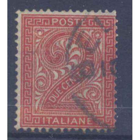 1863 REGNO D' ITALIA 2 c. ROSSO MATTONE N. T15 TORINO US. regno d' Italia francobolli filatelia stamps