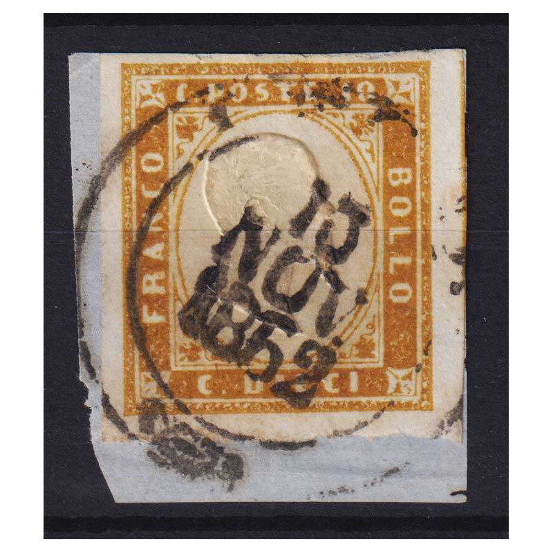 1852 MODENA 10 c. ROSA n.9 CON PUNTO CERT. G. BOLAFFI G.I. MNH** Modena e Parma francobolli filatelia stamps