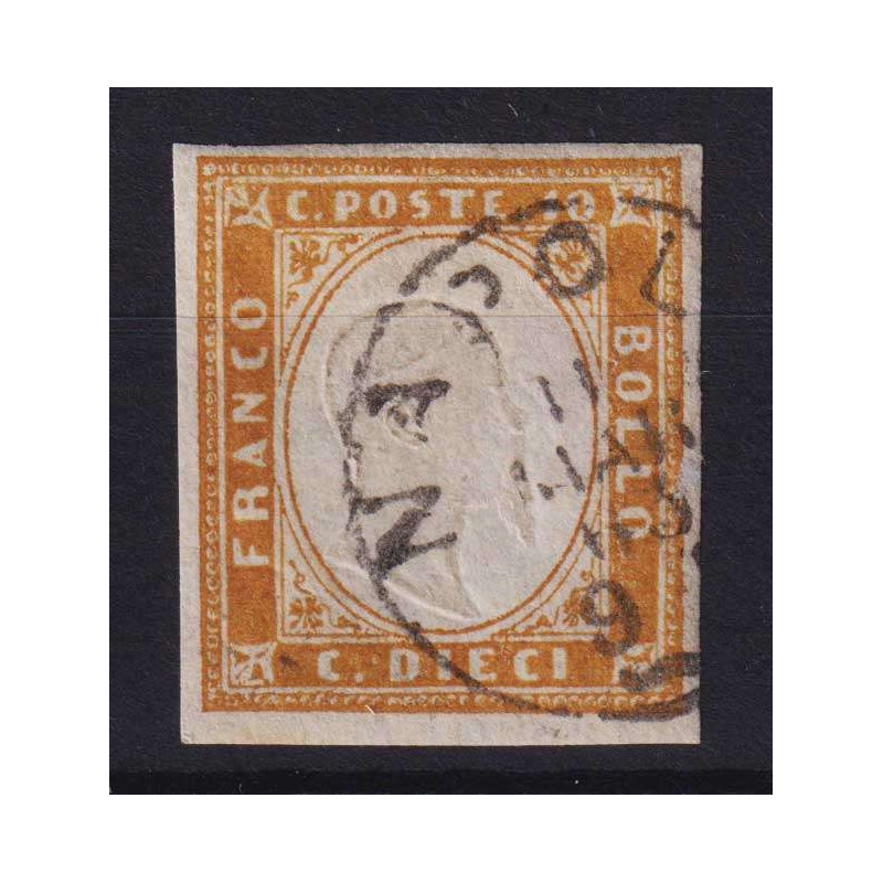 1852 MODENA 10 c. ROSA n.9 CON PUNTO CERT. G. BOLAFFI G.I. MNH** Modena e Parma francobolli filatelia stamps