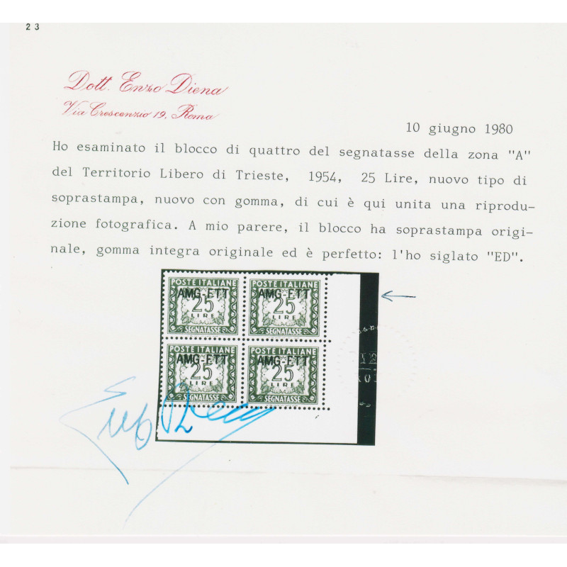 EMISSIONI LOCALI REP. SOC. TERAMO 1944 S. 14 16 VAL. IN QUARTINE G.I. MNH** CERT Occupazioni francobolli filatelia stamps